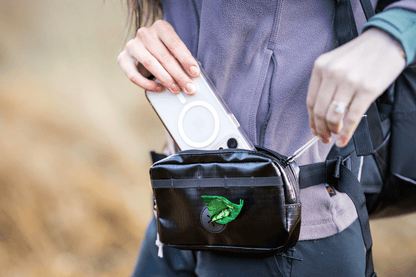 Phone Pouch with built-in poop bag dispenser