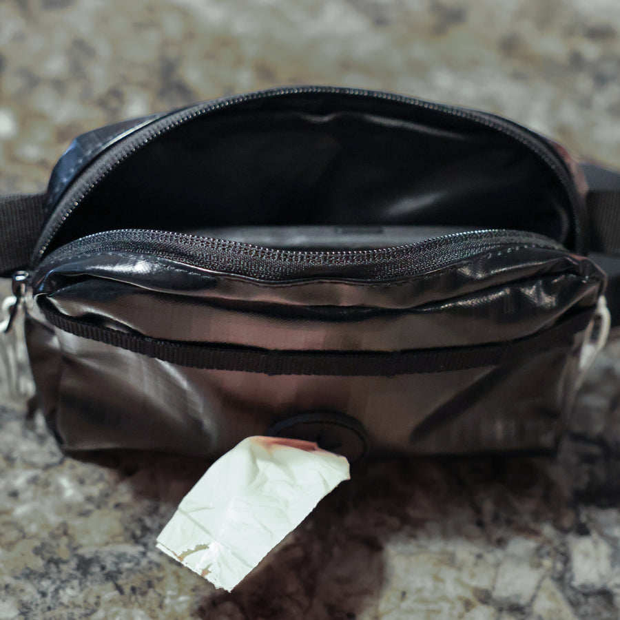 Phone Pouch in Black worn hands-free