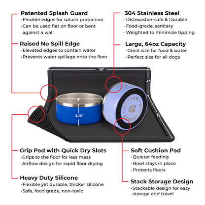 Pet Placemat and 2-Bowl Bundle